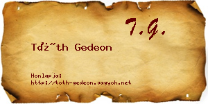 Tóth Gedeon névjegykártya